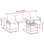 vidaXL Garten-Sofa-Set, 5-teilig, anthrazitfarben, Stahl, mit Maßangaben.