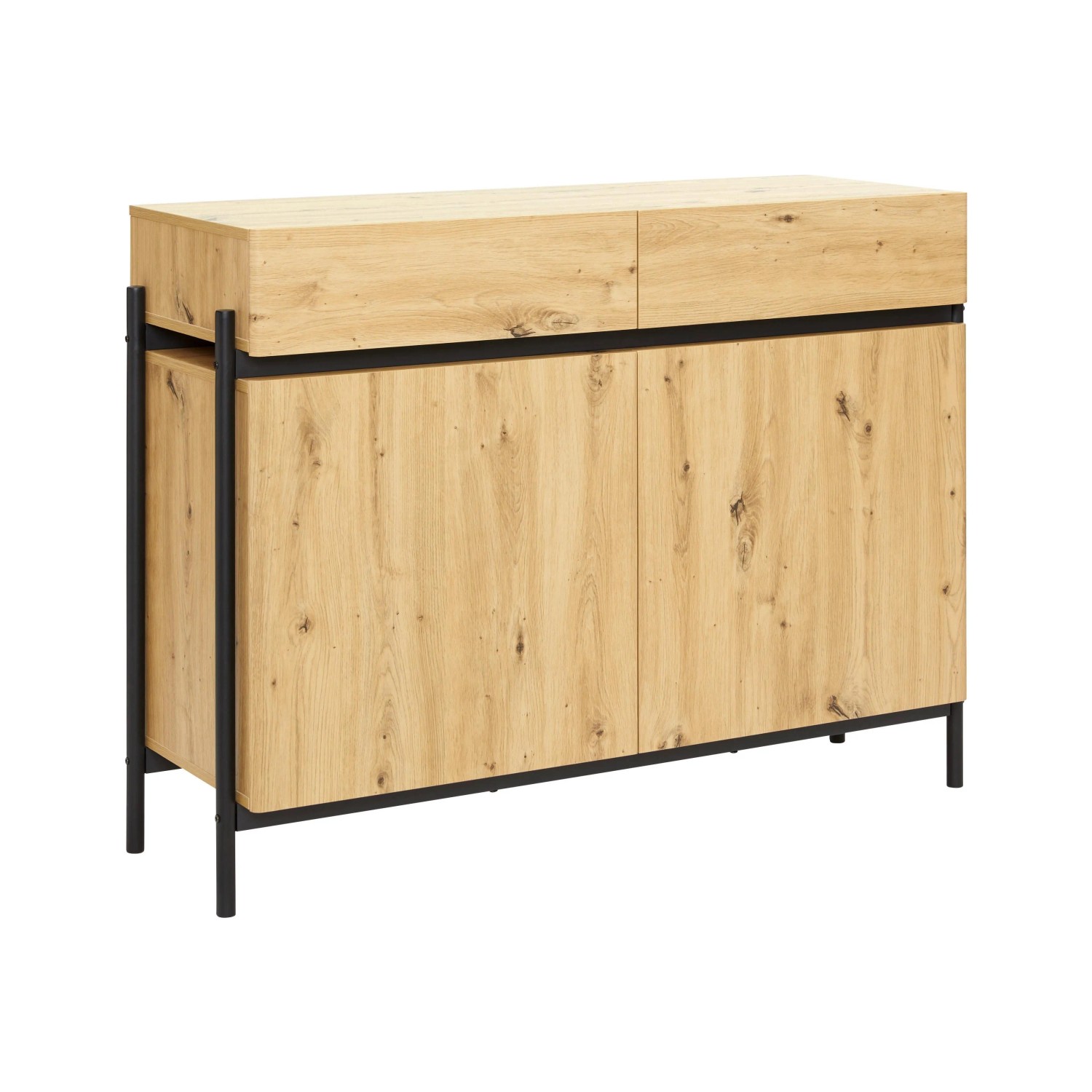 Bessagi Home Sideboard Jasmina Eichenfarben/Schwarz MDF