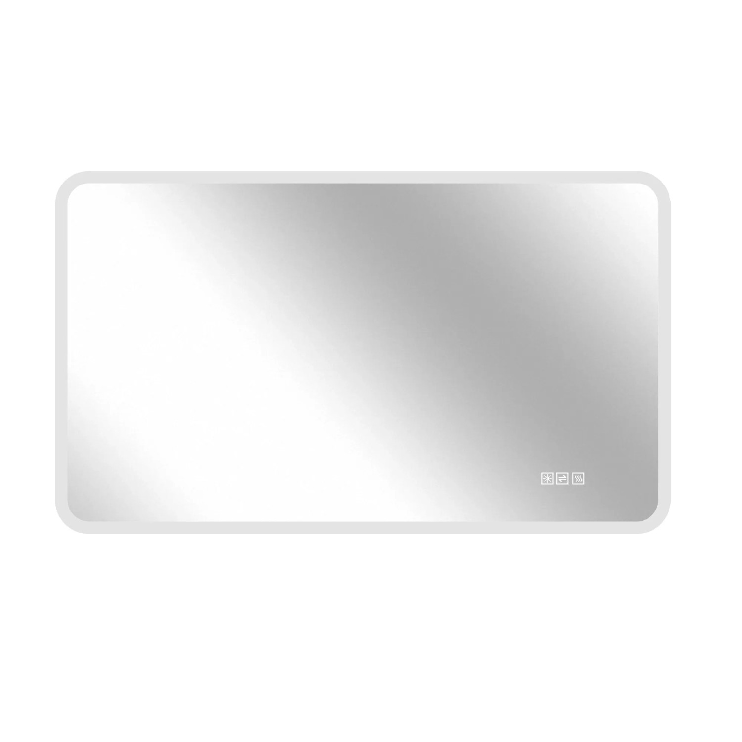 PXloue Badezimmerspiegel 60x100 cm mit LED Milchglasrand Anti Beschlag Dimmbar Memory