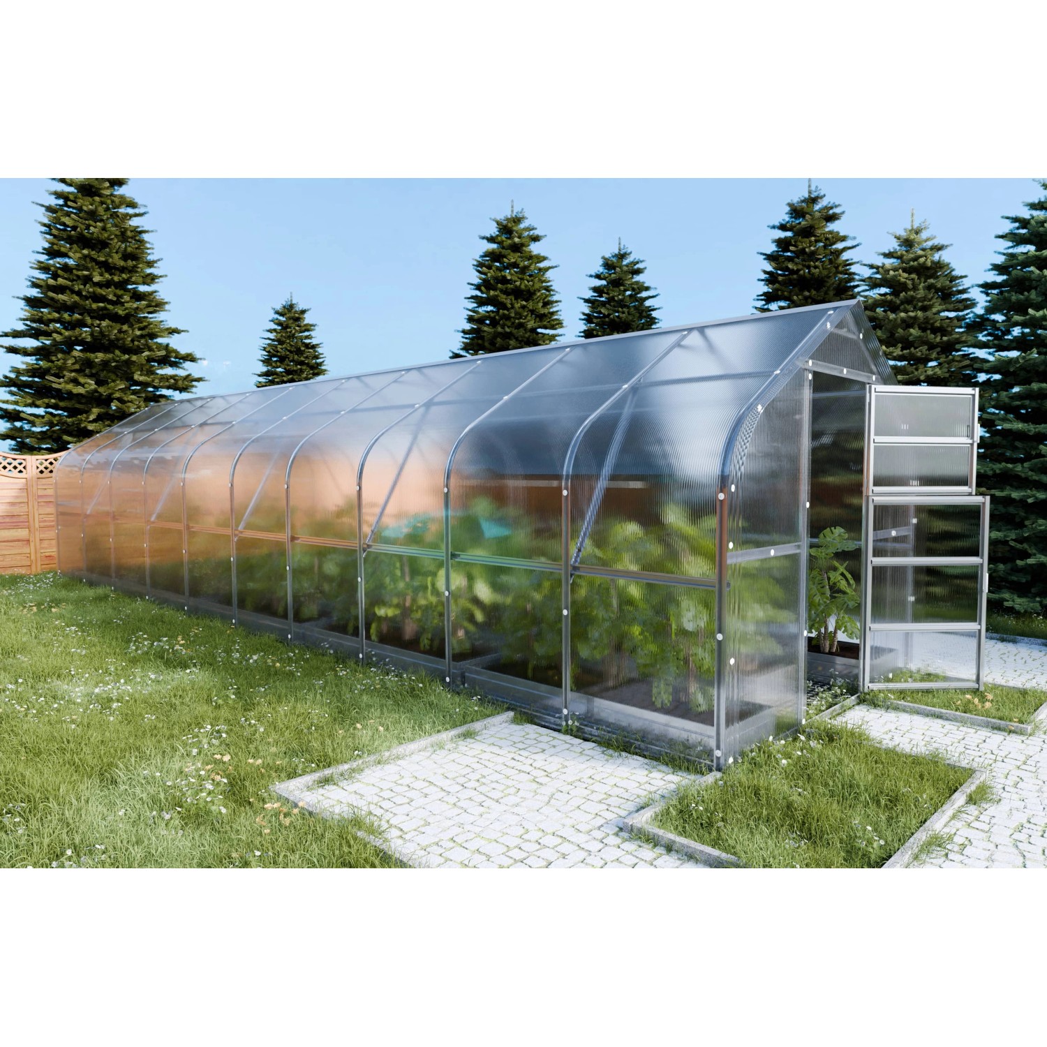 Klasika Greenhouses Drop KLASIKA Gewächshaus 25m2, 2,5m x 10m, 6 mm Polycar günstig online kaufen