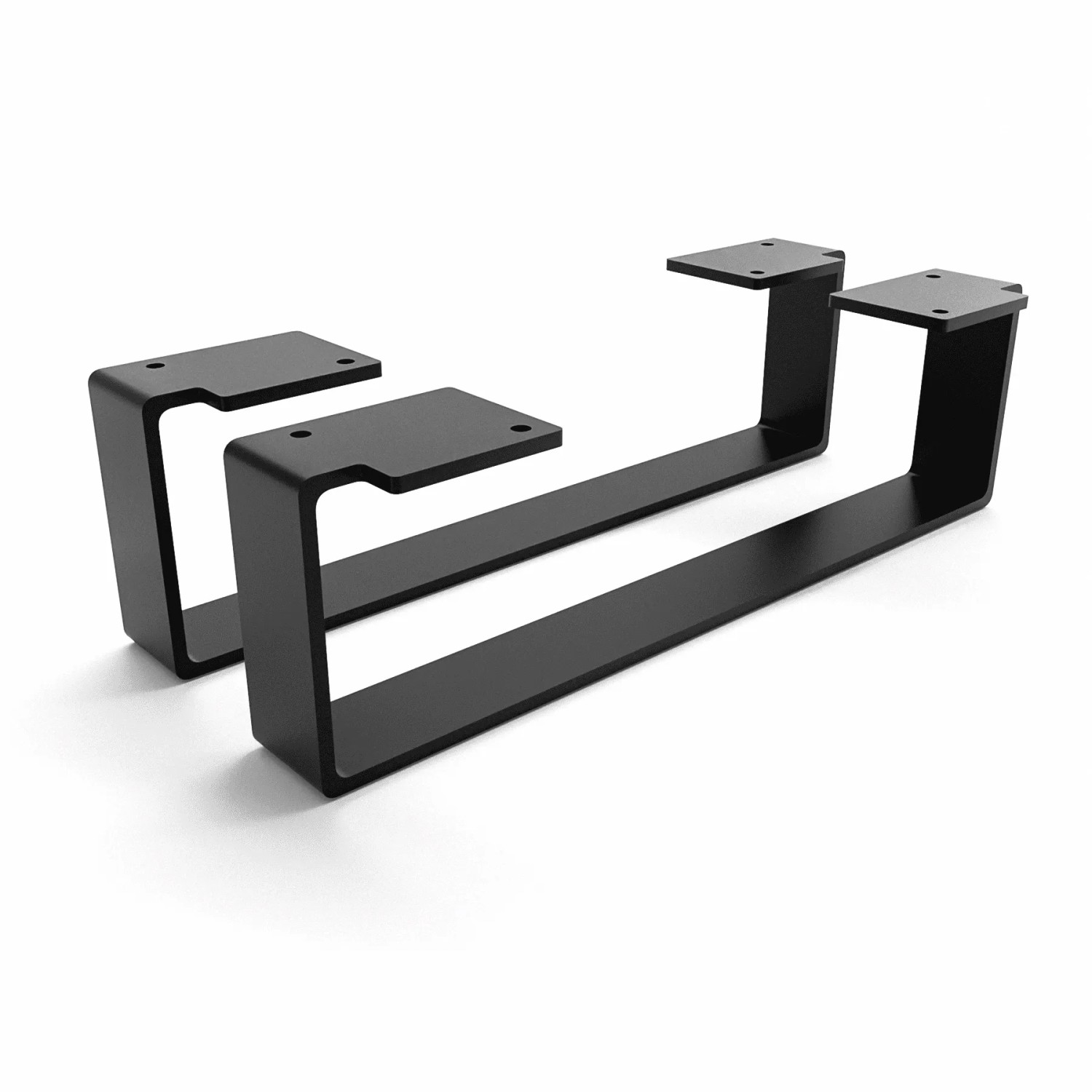 HEVVA Möbelfüße LUXEMBURG 10 cm Hoch 35 cm Tief 2er Set Schwarz