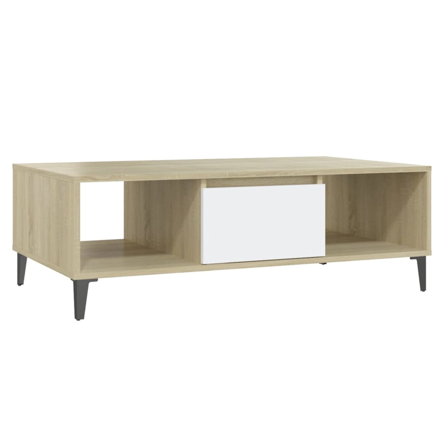 vidaXL Couchtisch Weiß und Sonoma-Eiche 103,5x60x35 cm Holzwerkstoff 806027 günstig online kaufen