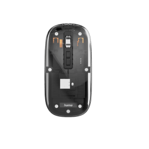 Transparente Hama Multi-Device-Maus WM-600, kabellose Funk/BT Maus mit 6 Tasten für Computer & Multimedia.