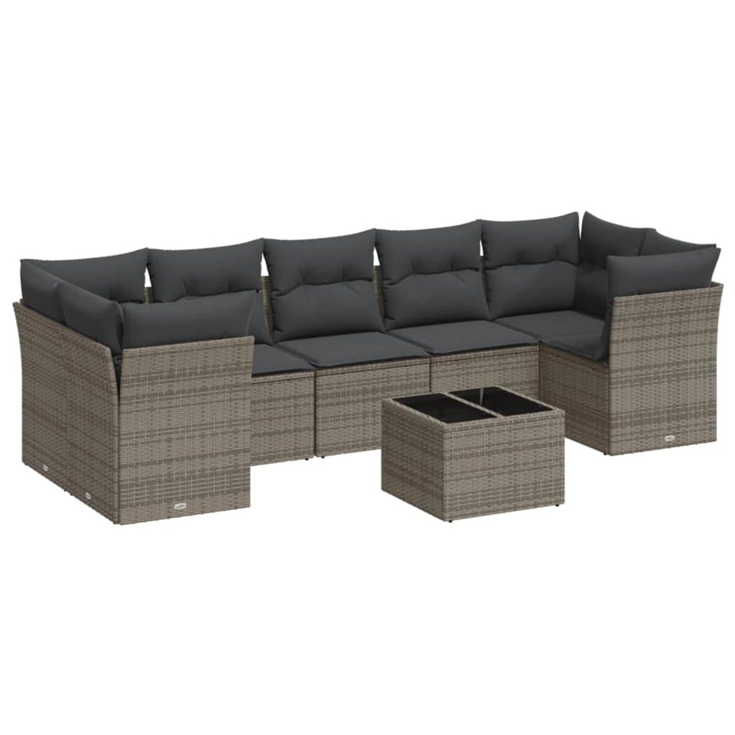 vidaXL 8-Tlg Garten-Sofagarnitur mit Kissen Grau Poly Rattan 3217290 günstig online kaufen