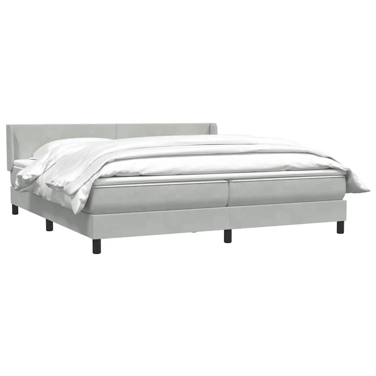 vidaXL Boxspringbett mit Matratze Hellgrau 180x220 cm Samt 3317997 günstig online kaufen