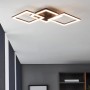 Moderne Eglo LED-Deckenleuchte Paranday-Z, 65 cm, schwarz-weiß mit quadratischen Leuchtelementen.