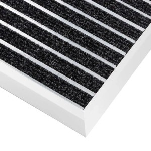 Floordirekt Fußmatte Spectral Aluminium Türmatte Textilfaser Rips 68 x 98 cm