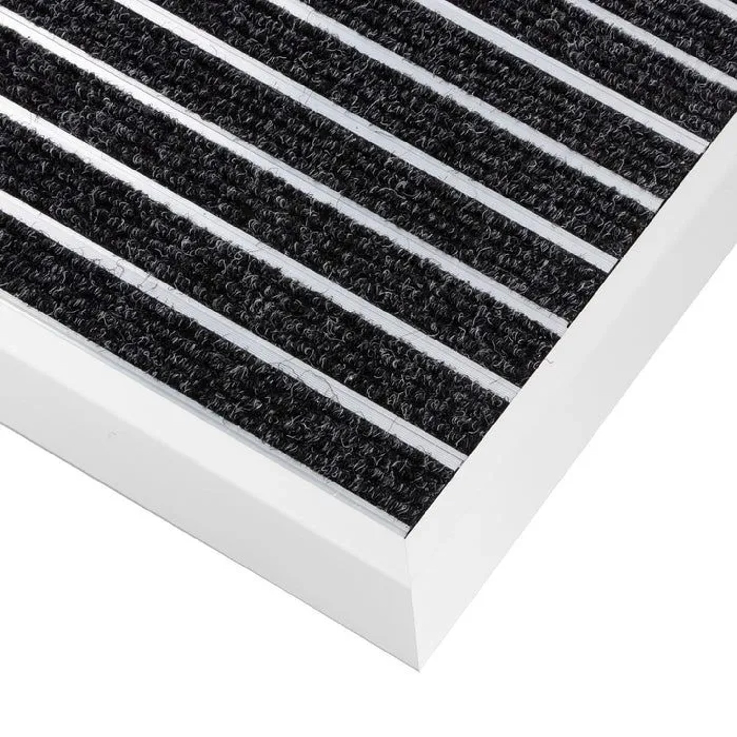 Floordirekt Fußmatte Spectral Aluminium Türmatte Textilfaser Rips 68 x 98 cm_2