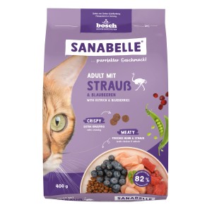 Sanabelle Katzen-Trockenfutter Adult mit Strauß & Blaubeeren 400 g