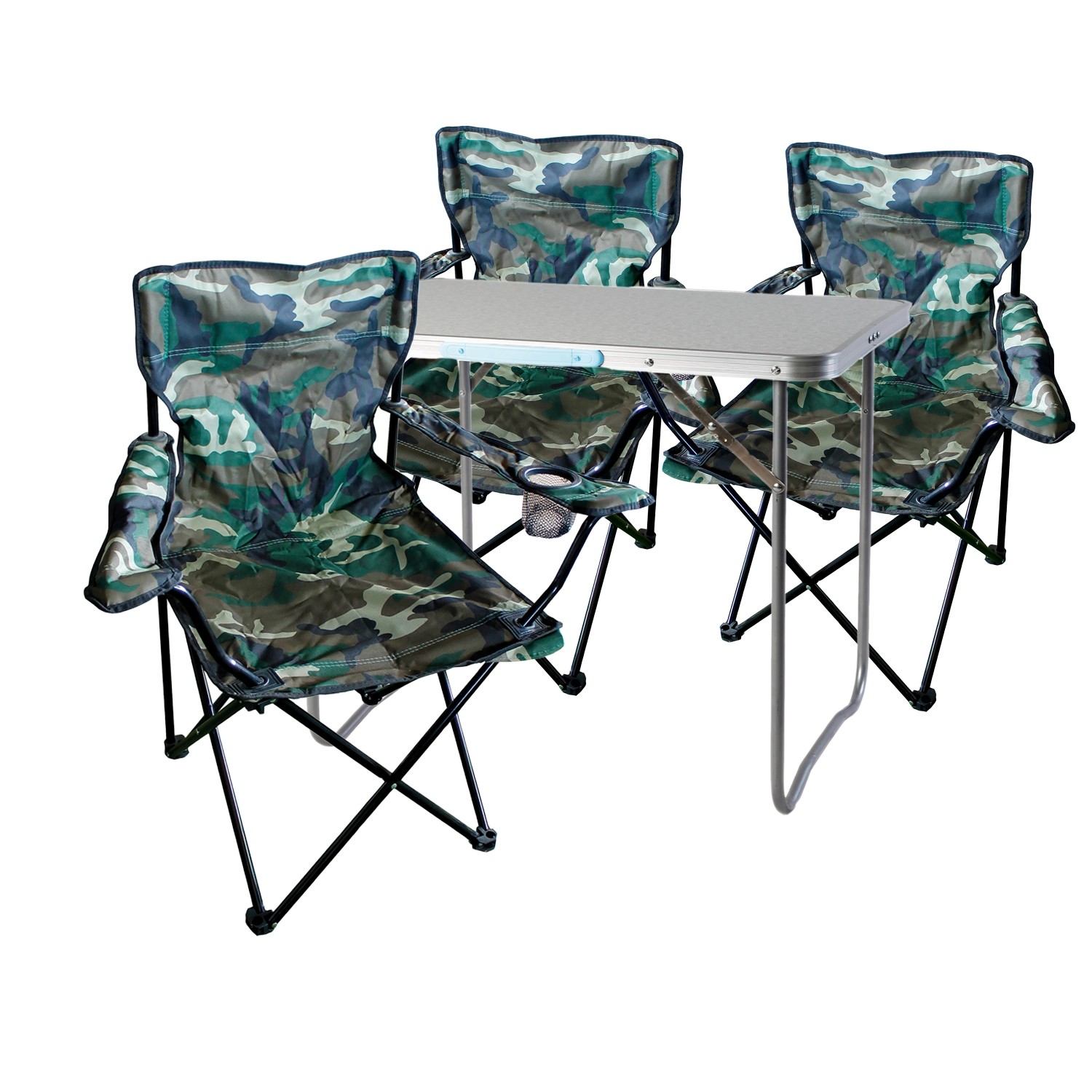 Mojawo 4 Teilig Campingmöbel Set Alu mit Tragegriff Camouflage Camping L70x günstig online kaufen