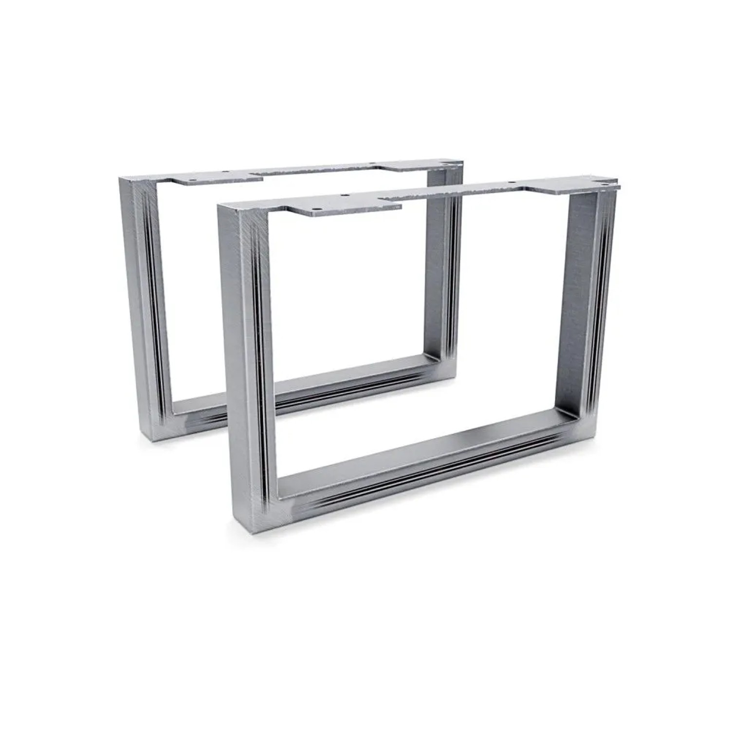 HEVVA Möbelfüße GRAZ 20 cm Hoch 30 cm Tief 2er Set Rohstahl-Klarlack