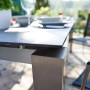 Acamp Gartenmöbel-Set Auris: Tisch 200x100 cm mit Edelstahlgestell und Stapelsessel, Metalica Dark.