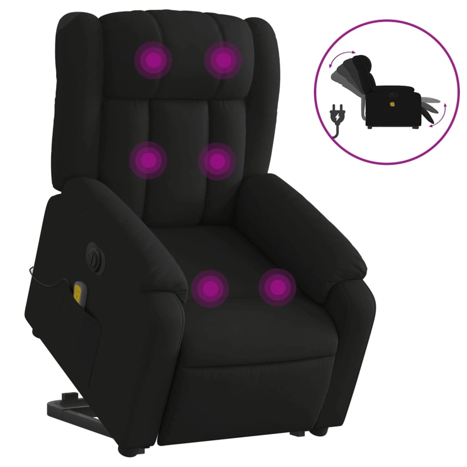 vidaXL Elektrischer Massagesessel mit Aufstehhilfe Schwarz Stoff Modell 9 günstig online kaufen