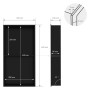 Technische Zeichnung: LuxeBath Wandnische Doppel, 30x60x10cm, Edelstahl, Schwarz, Duschnische mit Rahmen, Maße