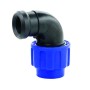 Cepex 90° Winkel Verschraubung aus PP-PE 20 x 1/2 IG, schwarz und blau.