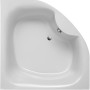Weiße Eckwanne Lima, 150 cm, von oben. Elegante Badewanne für das Badezimmer.