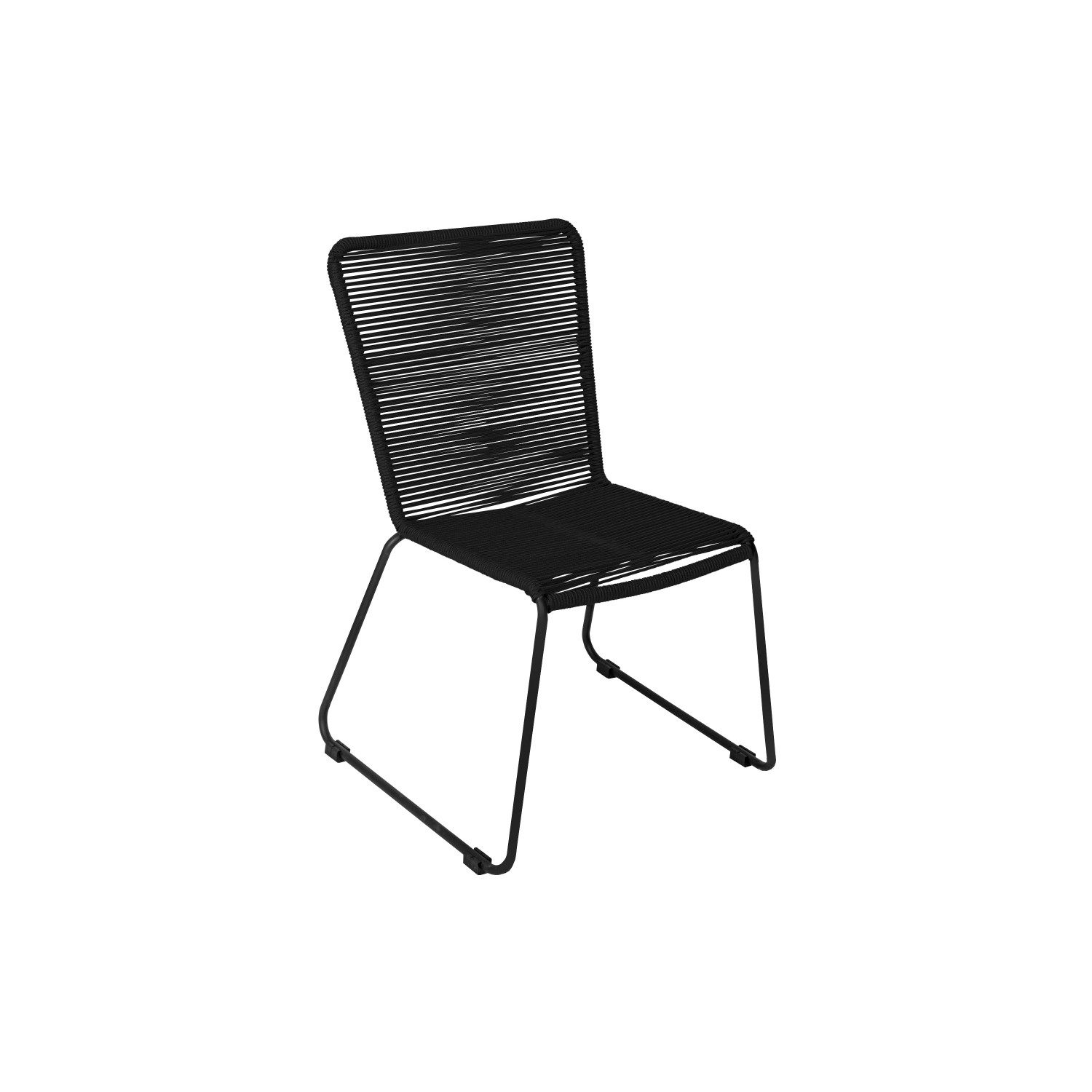 SAM Gartensessel Gartenstuhl Outdoor-Seilstuhl  Schwarz mit Eisen-Gestell i günstig online kaufen