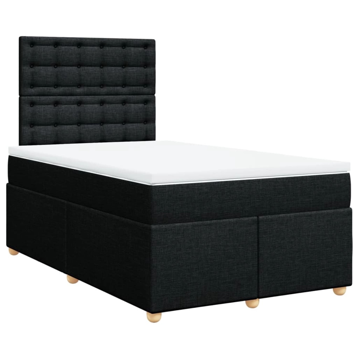 vidaXL Boxspringbett mit Matratze Schwarz 120x190 cm Stoff 3291235 günstig online kaufen