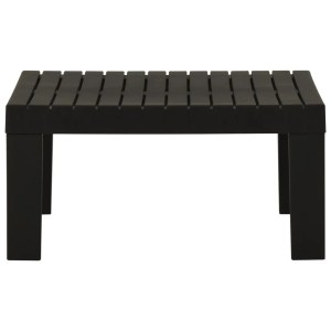 Grauer vidaXL Lounge-Gartentisch aus Kunststoff, ideal für den Garten oder die Terrasse.