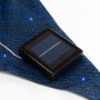 Dunkelblaues Perel Sonnensegel mit LED und Solarpanel, dreieckig, 3,6m.