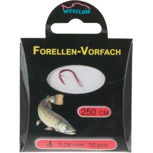 Westline Forellen Vorfach 0,28 mm, Hakengröße 4, für Angler.