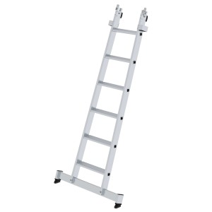 PROREGAL Stufen-Glasreinigerleiter mit 6 Stufen und Traverse für sicheren Stand.