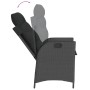 Verstellbarer Gartenstuhl aus schwarzem Poly Rattan mit Kissen, Teil der vidaXL Garten-Essgruppe.