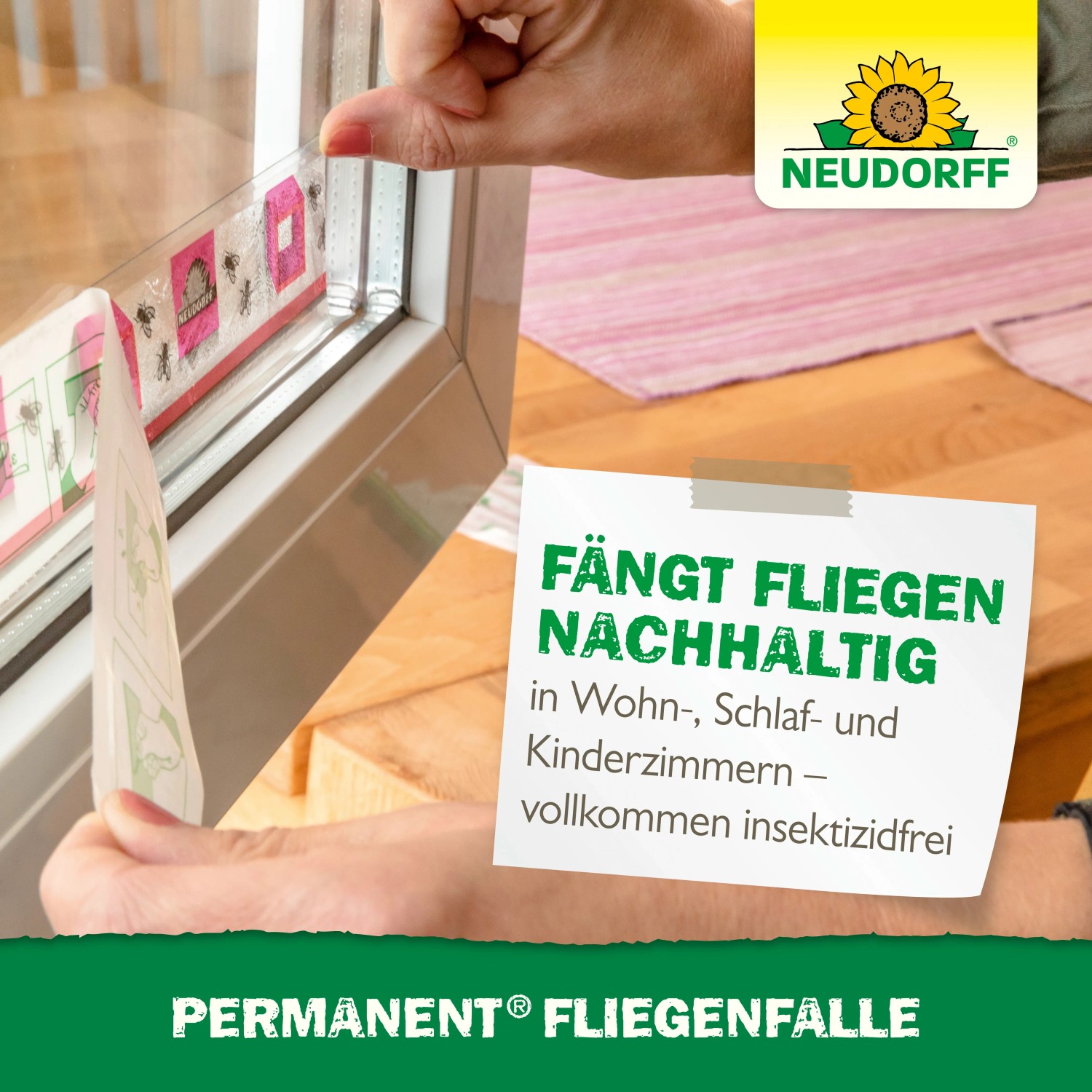 Neudorff Permanent Fliegenfalle am Fenster, insektizidfrei, 4 Stück.