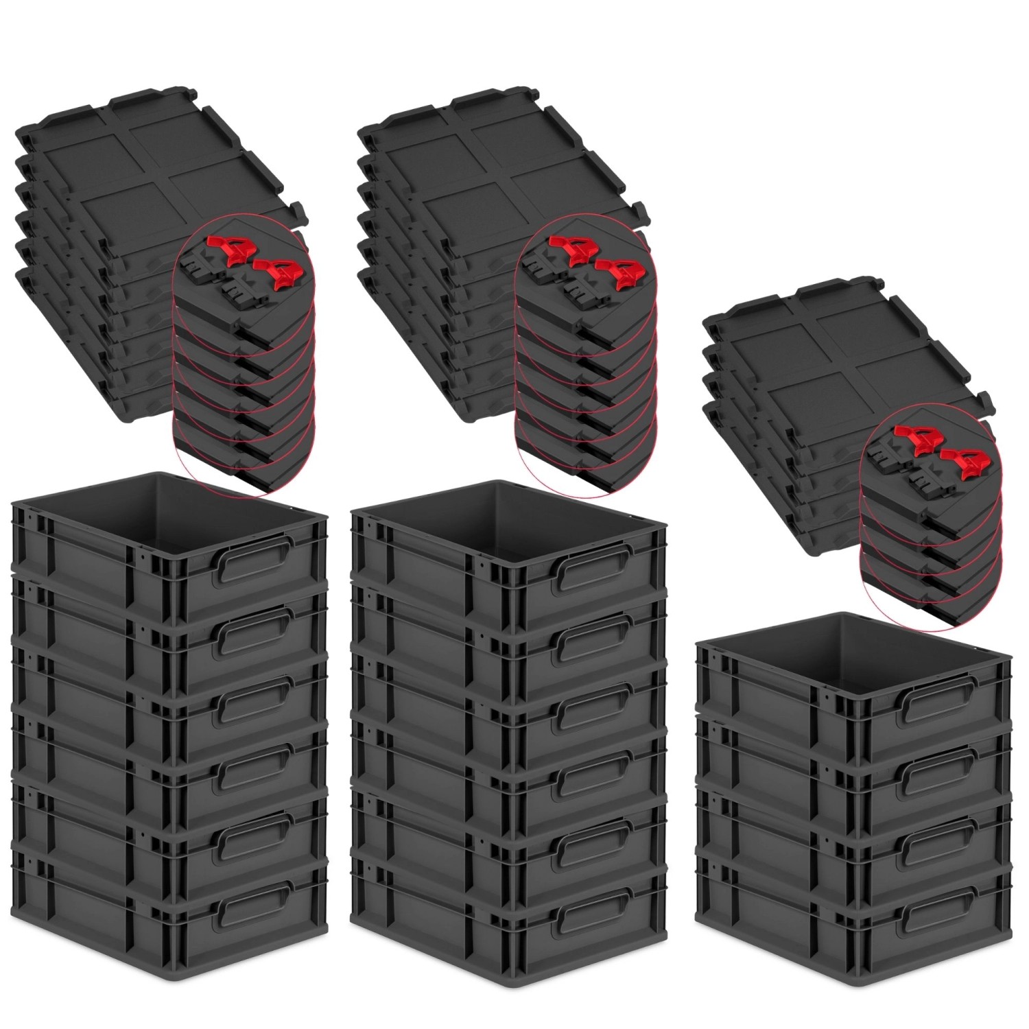 PROREGAL SuperSparSet 16x Eurobox Nextgen Grip Mit Scharnierdeckel Und Rote günstig online kaufen