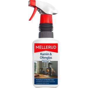 Mellerud Kamin- und Ofenglasreiniger 0,5 l mit Sprühpistole für saubere Scheiben.