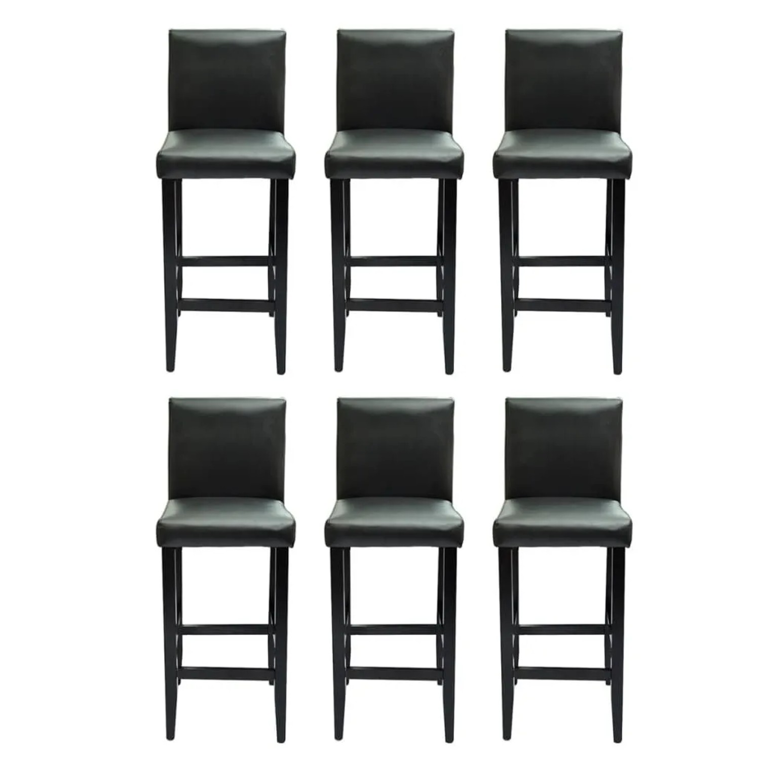 vidaXL Barshocker 6 Stk Schwarz Kunstleder 160716