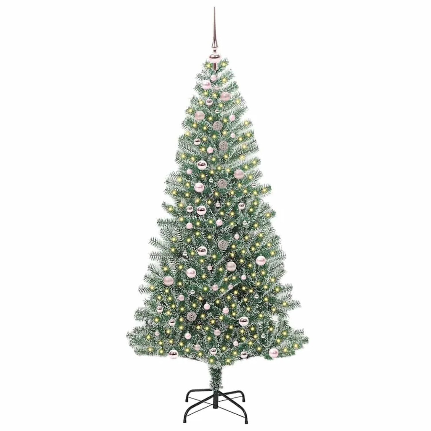 vidaXL Künstlicher Weihnachtsbaum Beschneit mit LED Licht 240 cm 3396835