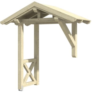 Skan Holz Haustürvordach Siegen 3, Natur, 247x116cm, aus Konstruktionsvollholz (KVH)