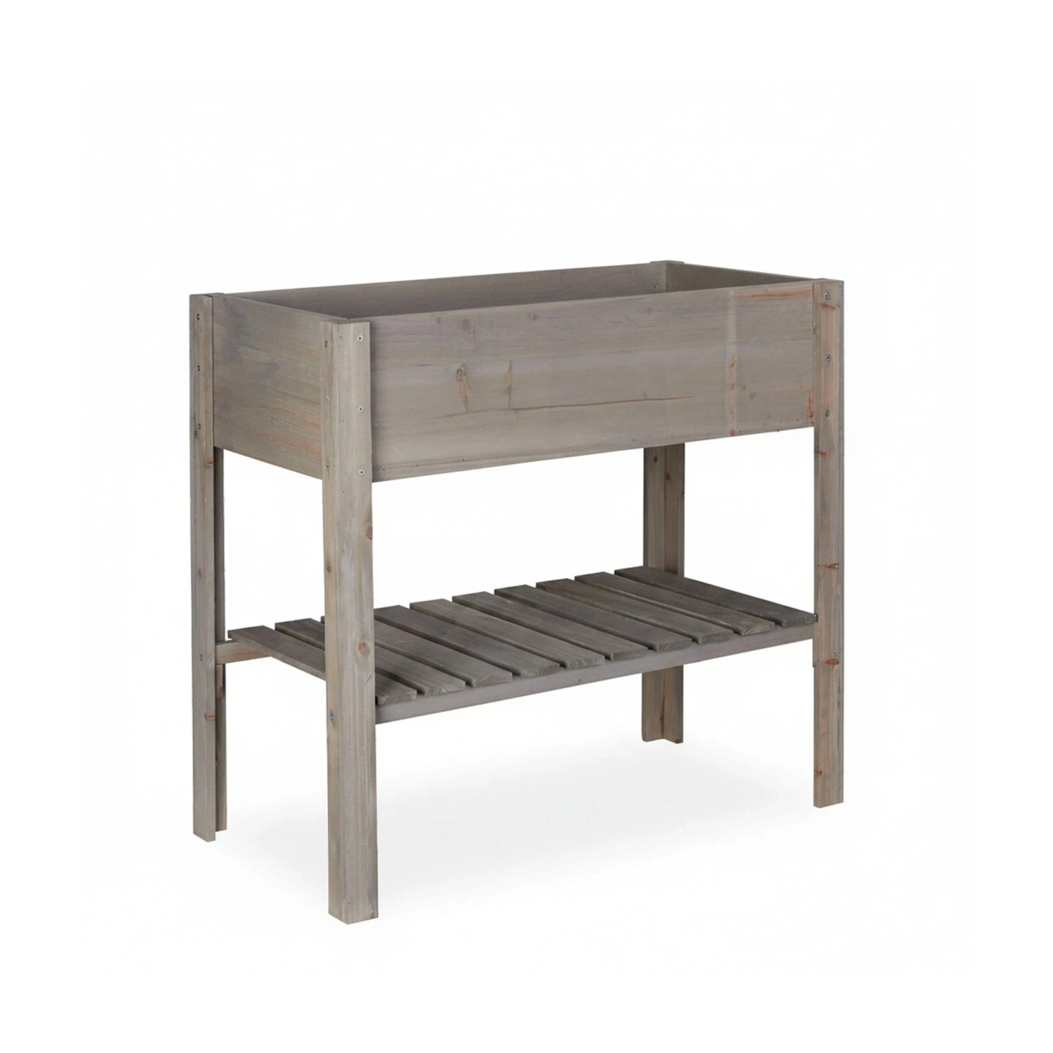 Relaxdays Hochbeet Holz Grau Mit Ablage 80 cm x 88 cm x 43,5 cm 6,8 kg
