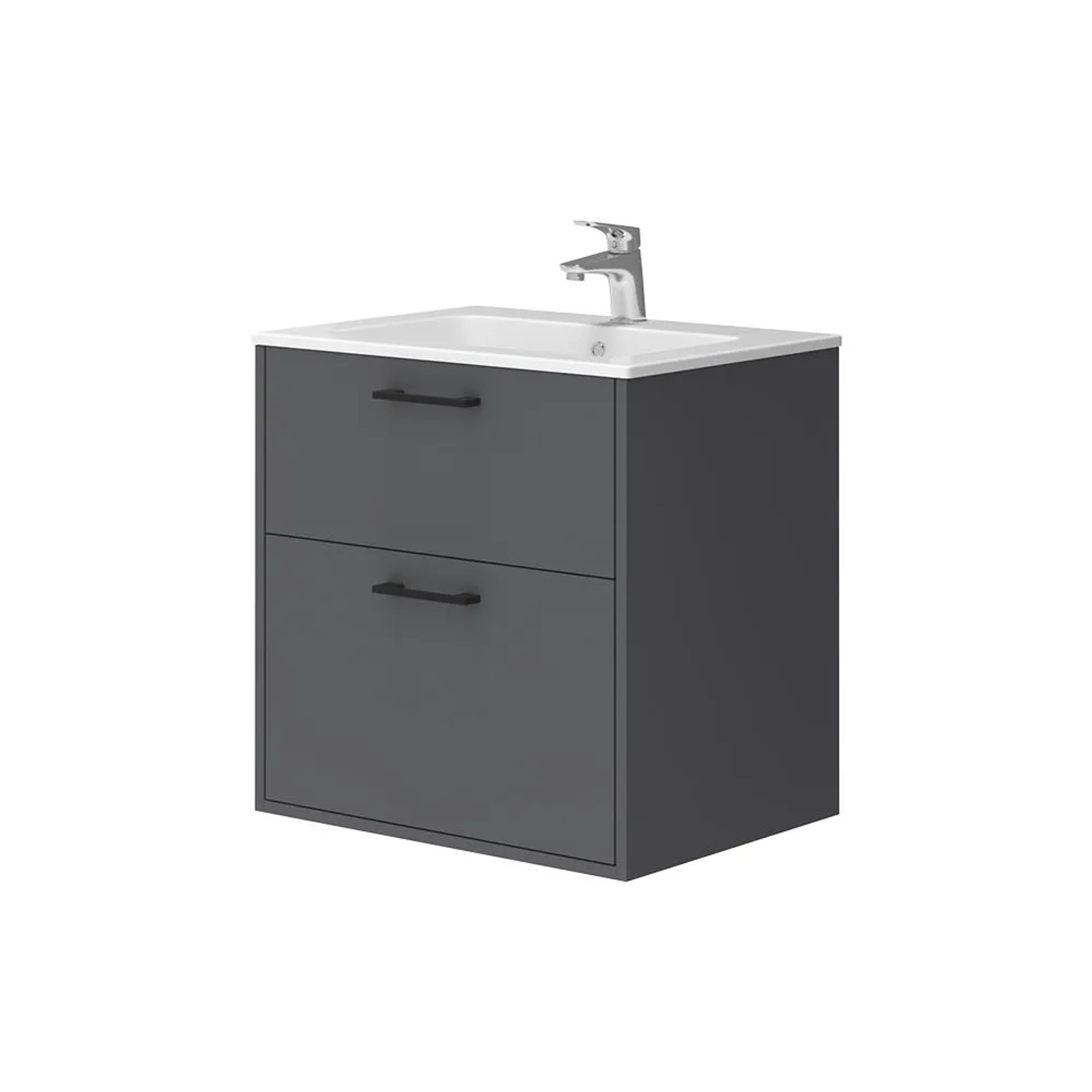 Vicco Waschbeckenunterschrank Lanco Anthrazit 60 x 60 2-teilig