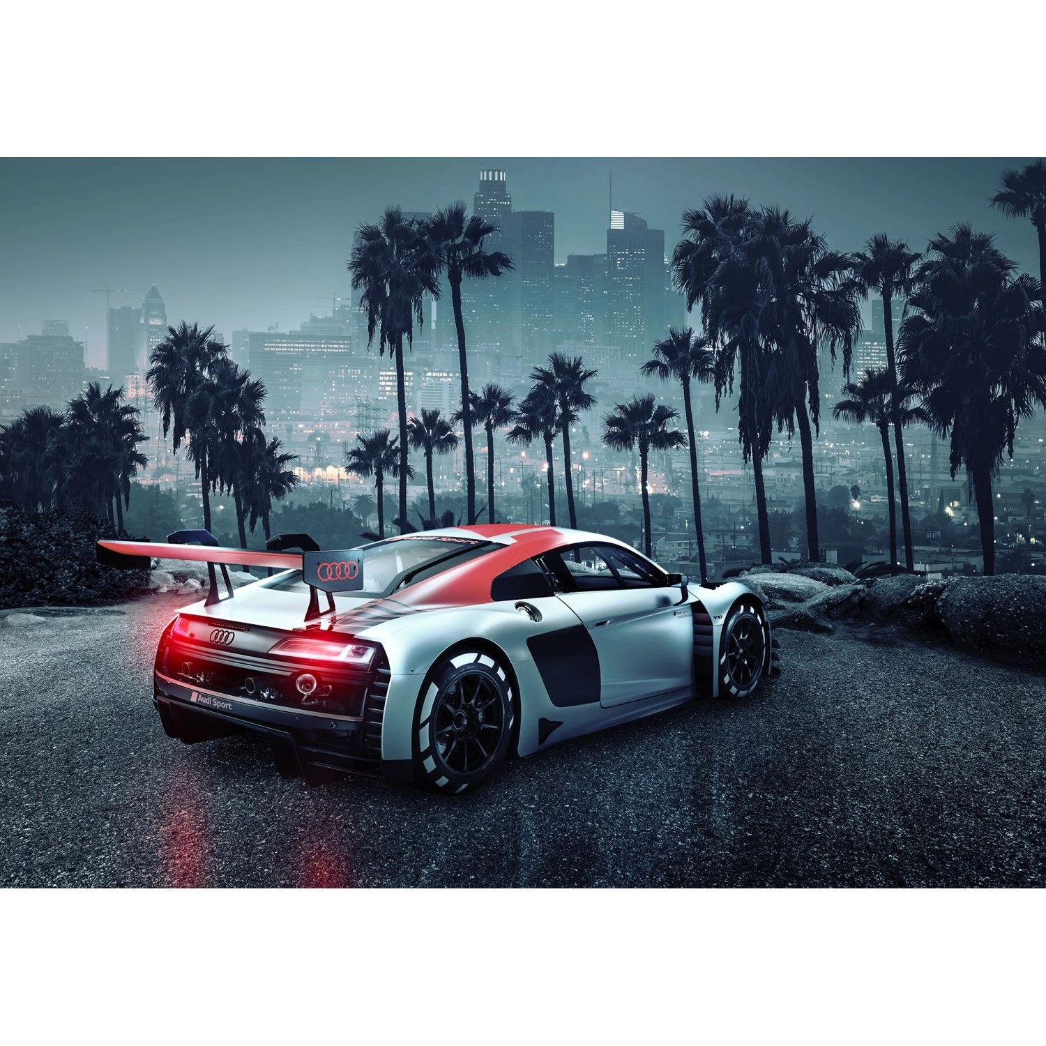 Komar Fototapete Audi R8 L.A. Grau und Rot 368 x 254 cm 611005 günstig online kaufen