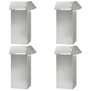 vidaXL Schneckenzaun 4 Stk Silber 13,5 x 13,5 x 25 cm Edelstahl 874868