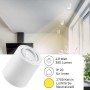 Oktaplex Lile M 3er Set: Weiße, schwenkbare LED Aufbauspots mit warmweißem Licht (2700K) für die Decke.