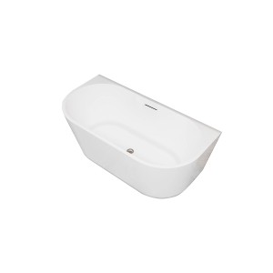 AICA Freistehende Badewanne 150x75cm Weiß Acrylwannen Badewannen Komplettset Vorinstalliertes Zubehör Inkl.Ab-/Überlauf