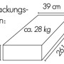 Verpackungskarton mit Maßangaben für Schneider Ampelschirm 300x300 cm.