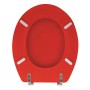 MSV WC-Sitz Cleo, MDF, rot glänzend, mit Edelstahlscharnieren, 45x37x5,6cm.