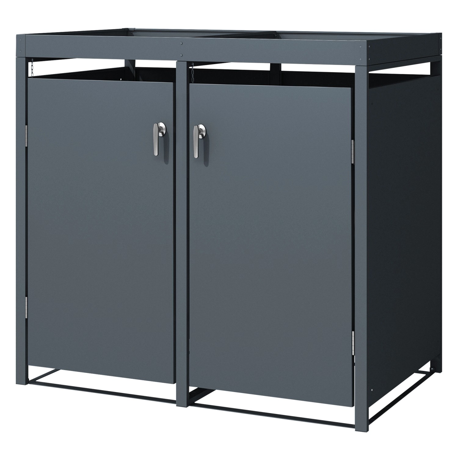 ML-Design Mülltonnenbox 2Er mit Pflanzdach 240L 132x80x124cm Anthrazit aus günstig online kaufen