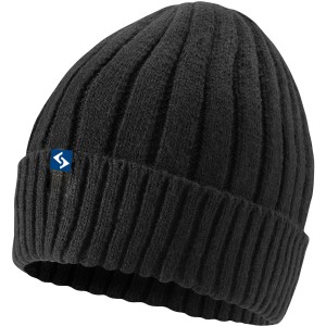 Schwarze Scheibler Strickmütze Hank 8961 mit Rippenmuster für Arbeitskleidung.