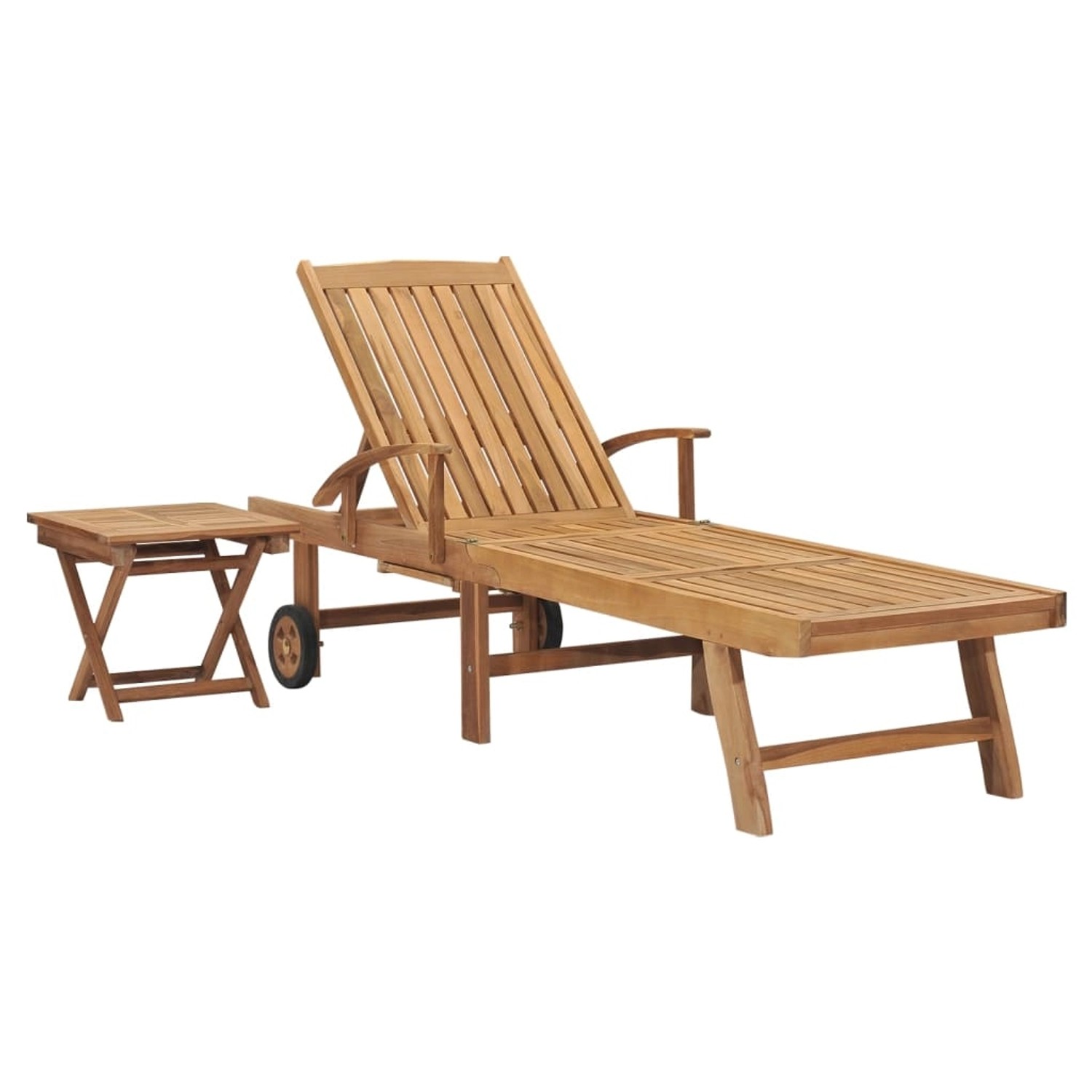 Sonnenliege Mit Tisch Massivholz Teak günstig online kaufen