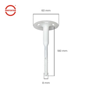 PROTEKTOR 200x Dämmstoff-Schraubdübel Ø8x180mm WDVS Dübel für Fassadendämmung