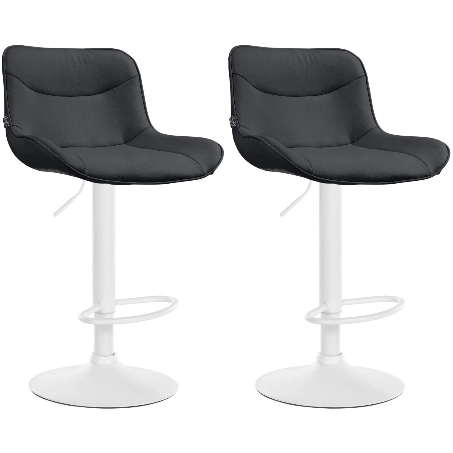 CLP 2er Set Barhocker Vonore Kunstleder Schwarz/Weiß