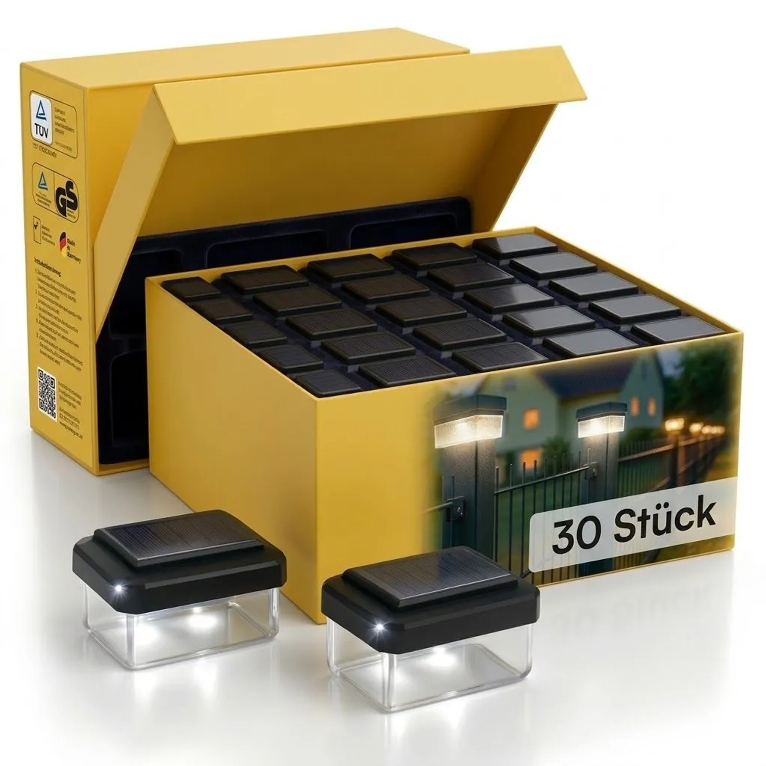 6040 Solarleuchte Solar Zaunleuchte LED 30 Stück