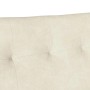 Detailaufnahme: Creme-farbene Chesterfield Bank aus Samt mit Knopfheftung.