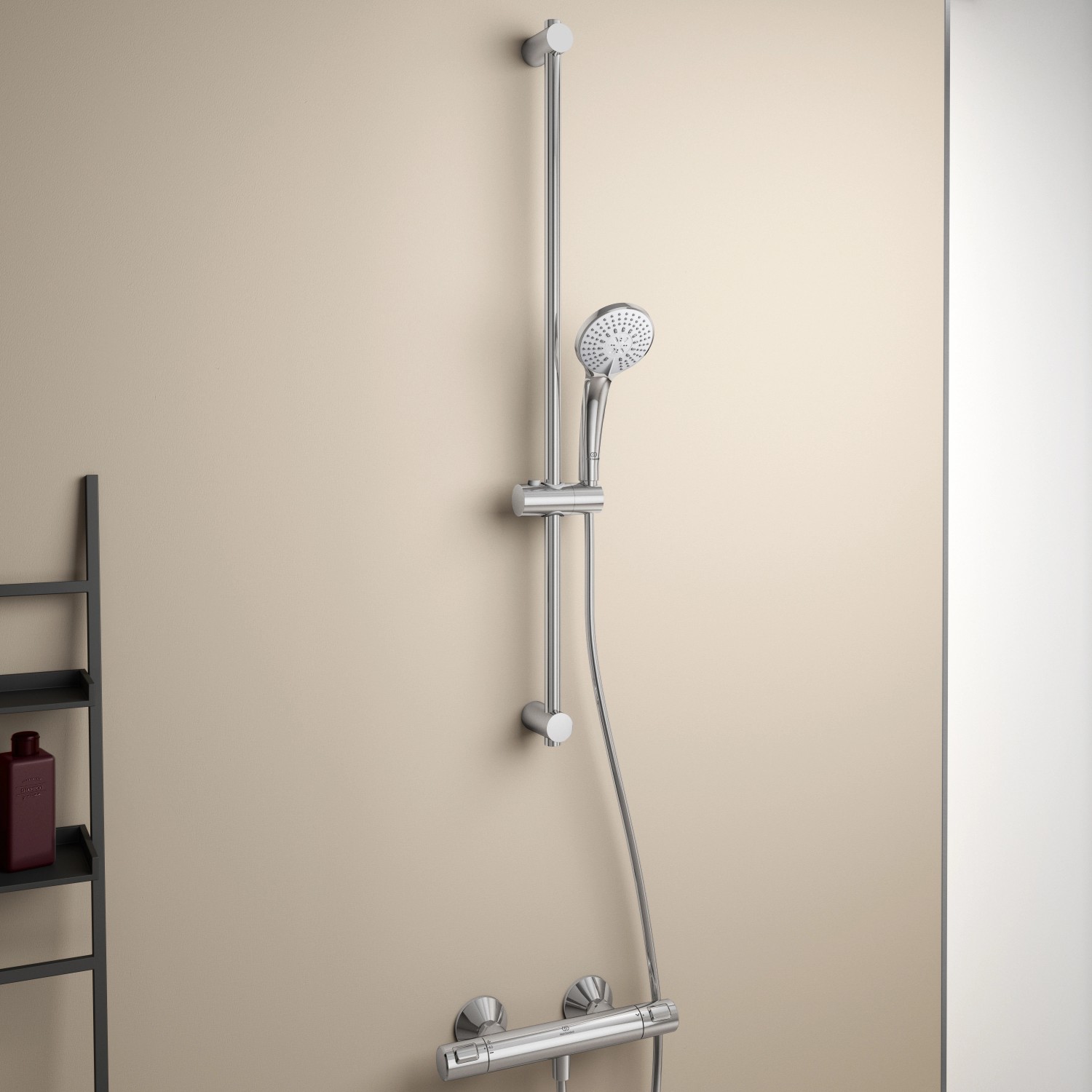 Ideal Standard Ceratherm T25 Brausekombination mit Brausestange (90cm) in Chrom.