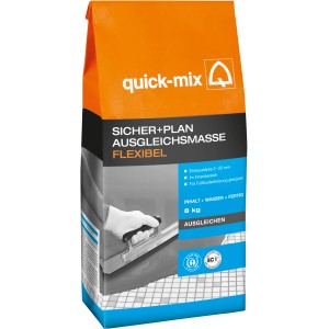 Quick-Mix Sicher+Plan Ausgleichsmasse flexibel, 8 kg Sack. Geeignet für Fußbodenheizung.